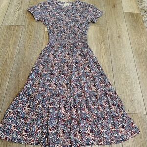 Nation LTD Medium Martine Knit Midi Dress Multicolor Floral Drop Waist Dress